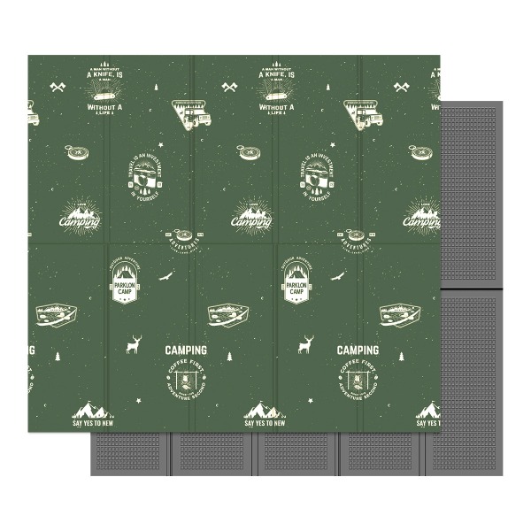 🌸봄날엔 캠핑위크🌸빈티지캠프 디자인 방수 캠핑매트 특대형 (200x180x1.5cm)